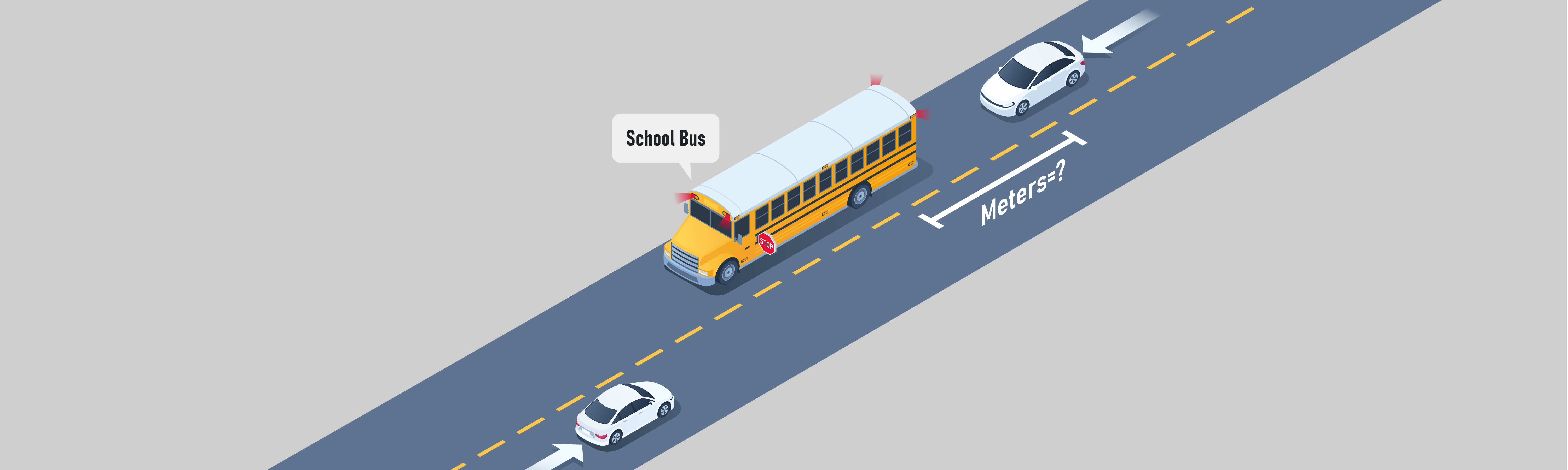 Sharing the Road - How far must you stop from a school bus when its red lights are flashing?