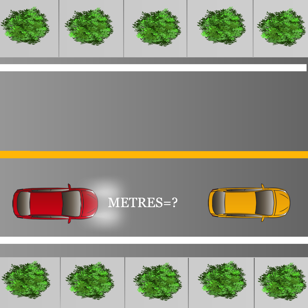 Test 1 - If you have your high beams on at night, how close are you allowed to drive to another car before dimming them?