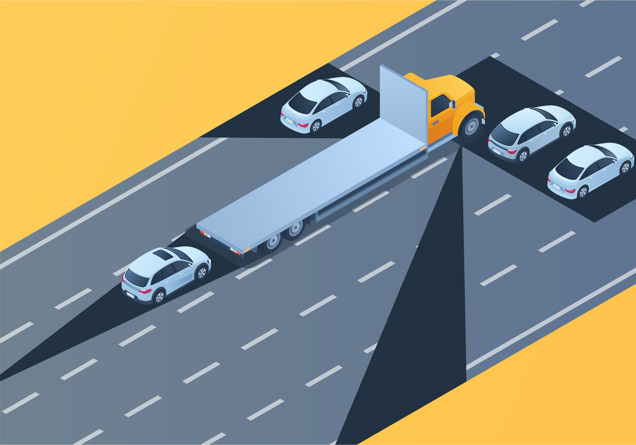 How can you determine if you are in the blind spot of a large vehicle? - How can you determine if you are in the blind spot of a large vehicle?