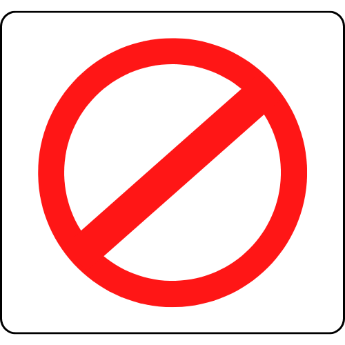 Traffic Signs - What does the red circle and slash on white background sign mean?