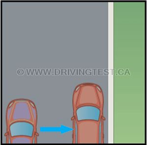 Test 3 - À quelle distance d'un véhicule stationné devez-vous vous tenir lorsque vous vous approchez d'une place de stationnement parallèle ?