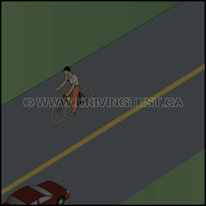 Test 3 - Que devez-vous faire si vous conduisez la nuit et que vous remarquez qu’un cycliste s’approche de vous ?